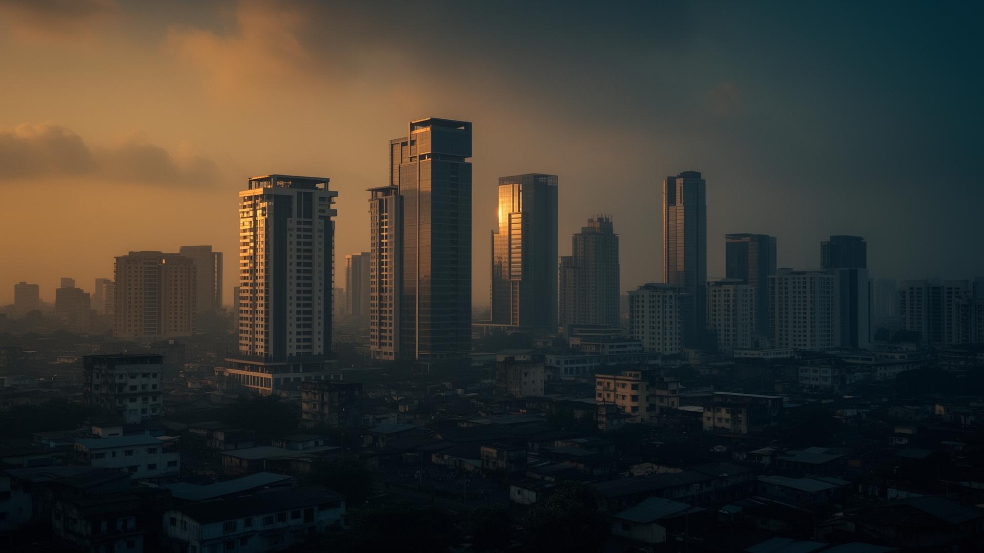 Lagos skyline at golden hour